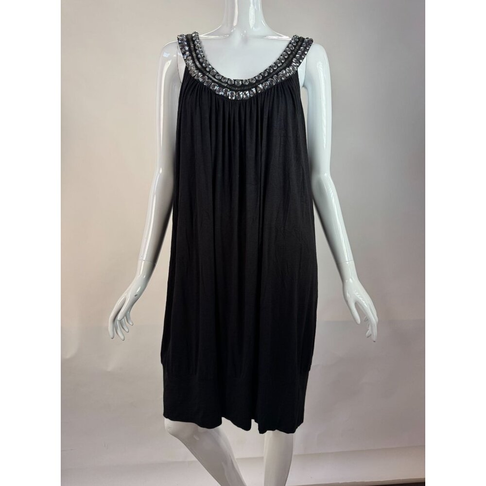 Marc Bouwer Black Sleeveless Embellished Dress 1X Rayon/Spandex Made In China
